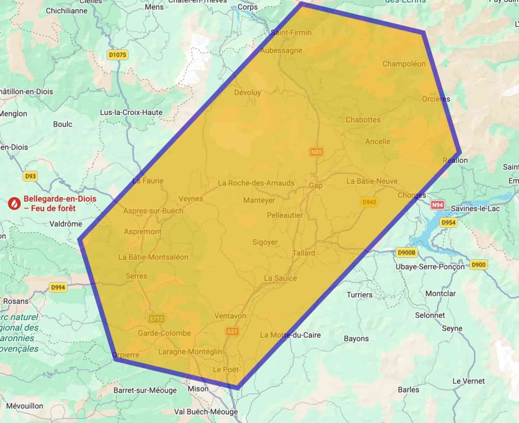 Zone d'intervention de Matthieu Costa pour les dépannages en serrurerie
